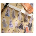 Journamm 30pcs/pack Kawaii Girl PET Stickers DIY Scrapbooking Decor Photo Album Creative Stationery Collage Materials Stickers