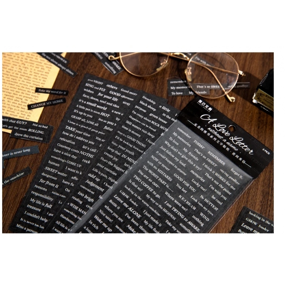 3pcs/pack Alphabt Stickers Creative Phrase Decor Stationery Collage Junk Journal DIY Scrapbooking Adhesive Stickers