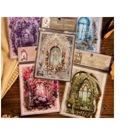 10pcs/pack Flowers Window Sticker PET Materials Co..