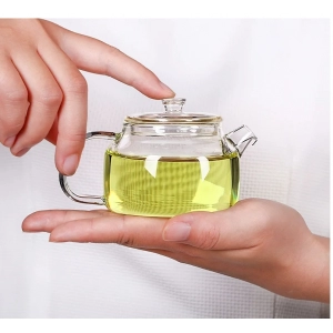 Small Capacity 200ML Transparent Glass Teapot With Filter Heat-Resistant Flower Tea Kettle Household Kung Fu Tea Pot Teaware