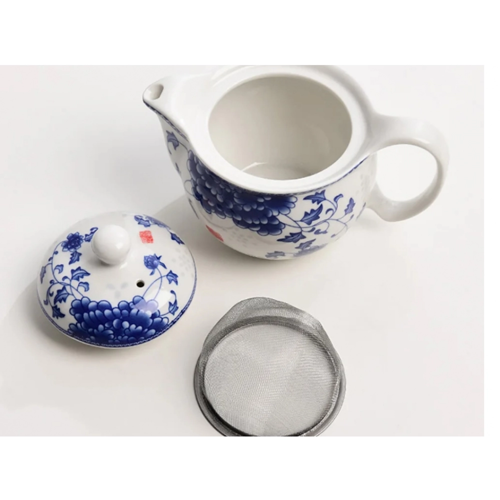 Chinese Blue and white porcelain tea pot,Exquisite Ceramic Teapot Kettle,Kung Fu Tea Set,Porcelain Teaware Flower Tea Pot