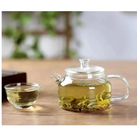 Small Capacity 200ML Transparent Glass Teapot With Filter Heat-Resistant Flower Tea Kettle Household Kung Fu Tea Pot Teaware