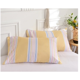 Queen Quilt Cover Sets Yellow Striped Duvet Cover with Pillowcase cobertor 2 plazas cama King Size dekbedovertrek 240x220 Cover