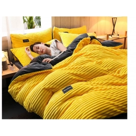 3pcs duvet cover Winter Warm Bedding sets Double Quilt Cover king Twin queen size bed thick Flano Coral Fleece with pillowscase
