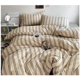 Stripe Bedding Comforter Set with Pillowcase bed sheet Single Full Size Bed Linen Duvet Cover Set Queen/King Double Single Bed